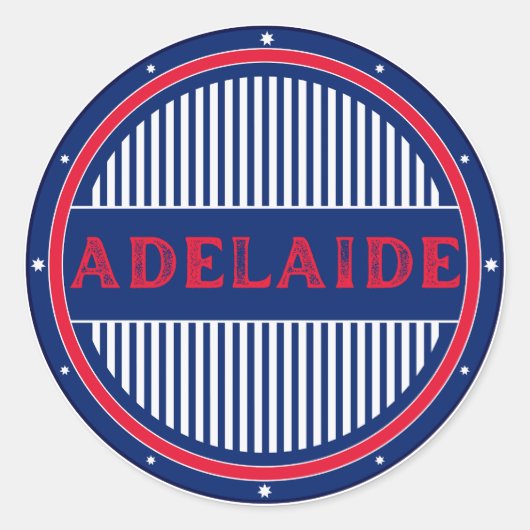 Sticker Rond Emblème de fierté d'Adélaïde – Identité australien (Devant)