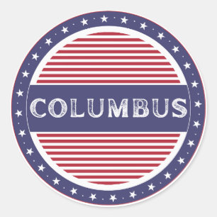 Sticker Rond Emblème de fierté de la ville de Columbus – Identi