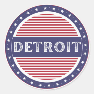 Sticker Rond Emblème de fierté de la ville de Détroit – Identit