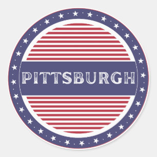 Sticker Rond Emblème de fierté de la ville de Pittsburgh – Iden
