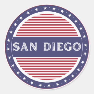 Sticker Rond Emblème de fierté de la ville de San Diego – Ident