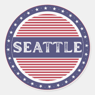 Sticker Rond Emblème de fierté de la ville de Seattle – Identit