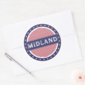 Sticker Rond Emblème de fierté de Midland City – Identité améri (Enveloppe)