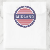 Sticker Rond Emblème de fierté de Midland City – Identité améri (Sac)