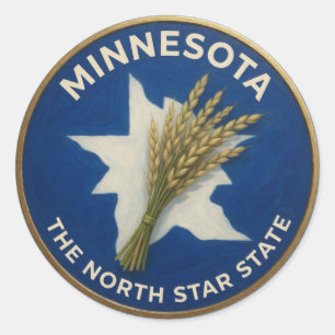 Sticker Rond Emblème de grain de la fierté de l'État du Minneso