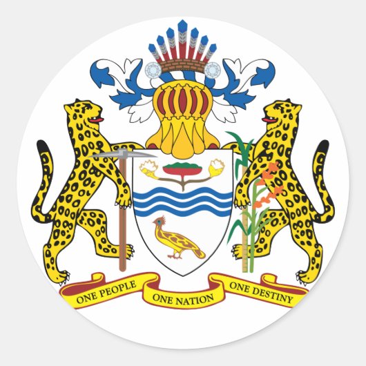 Sticker Rond emblème de guyana (Devant)