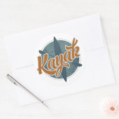 Sticker Rond Emblème de Kayak (Enveloppe)