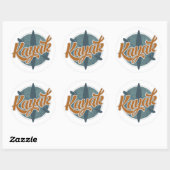 Sticker Rond Emblème de Kayak (Feuille)
