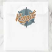 Sticker Rond Emblème de Kayak (Sac)