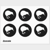 Sticker Rond emblème de Kiwi Nouvelle-Zélande (Feuille)
