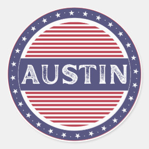 Sticker Rond Emblème de la fierté de la ville d'Austin – Identi