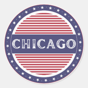 Sticker Rond Emblème de la fierté de la ville de Chicago – Iden