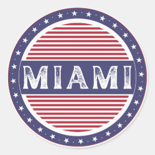 Sticker Rond Emblème de la fierté de la ville de Miami - Identi