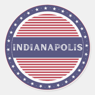 Sticker Rond Emblème de la fierté de la ville d'Indianapolis –