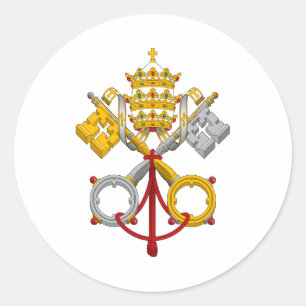 Sticker Rond Emblème de la papauté Symbole officiel du pape Coa