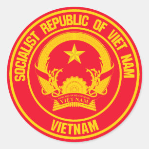 Sticker Rond Emblème de la ronde du Vietnam