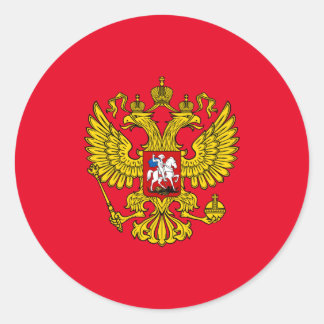 Sticker Rond Emblème de l'aigle jaune impérial russe à double t