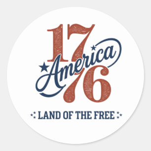 Sticker Rond Emblème de l'Amérique 1776 • Terre de la Liberté