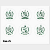 Sticker Rond Emblème de l'État pakistanais, Pakistan (Feuille)