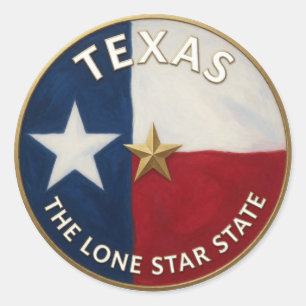 Sticker Rond Emblème de l'étoile solitaire du Texas ⭐