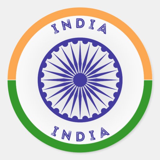 Sticker Rond Emblème de l'héritage de l'Inde (Devant)