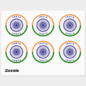 Sticker Rond Emblème de l'héritage de l'Inde (Feuille)