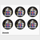 Sticker Rond emblème de l'islande (Feuille)