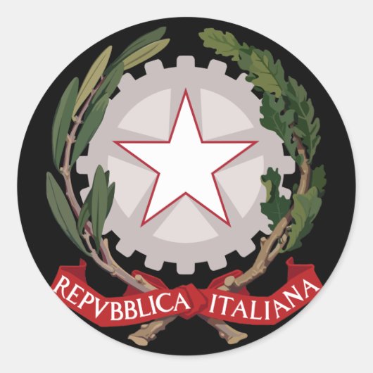 Sticker Rond emblème de l'italie (Devant)