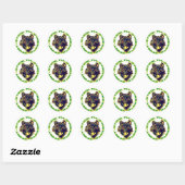 Sticker Rond emblème de loup (Feuille)