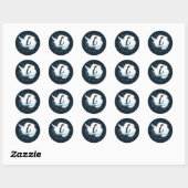 Sticker Rond Emblème de Manchot de l'Antarctique – Conception d (Feuille)