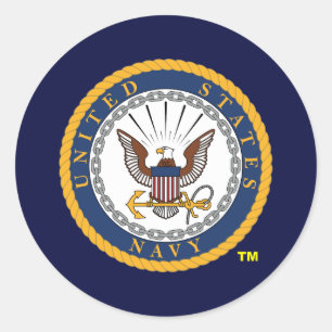 Sticker Rond Emblème de marine des USA