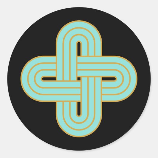 Sticker Rond Emblème de noeud de Salomon celtique traditionnel (Devant)