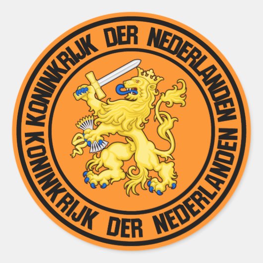 Sticker Rond Emblème de ronde Pays-Bas (Devant)