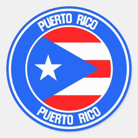 Sticker Rond Emblème de ronde Porto Rico (Devant)