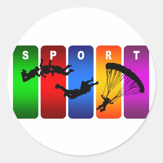Sticker Rond Emblème de Skydiving Multicolor (Devant)