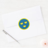 Sticker Rond Emblème de trois Suédois de couronnes (Enveloppe)