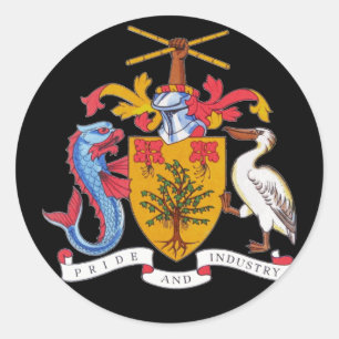 Sticker Rond emblème des Barbade