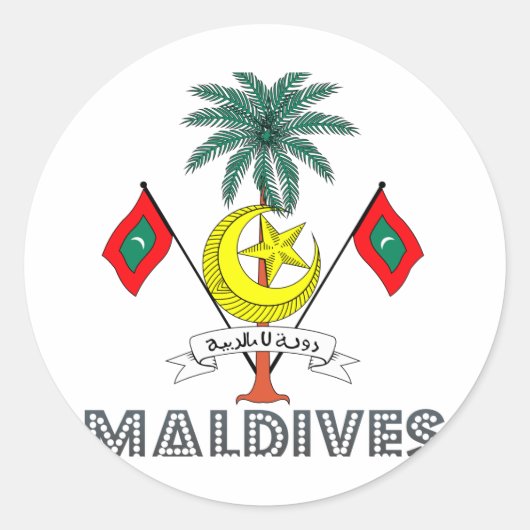 Sticker Rond Emblème des Maldives (Devant)