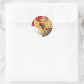 Sticker Rond Emblème d'Indonésie - Drapeau Garuda Pancasila Bat (Sac)