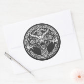 Sticker Rond Emblème Dragon Celtique par BurnsInHell (Enveloppe)
