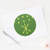 Sticker Rond Emblème Drapeau Adygea (Enveloppe)