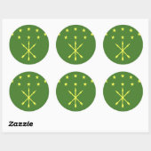 Sticker Rond Emblème Drapeau Adygea (Feuille)