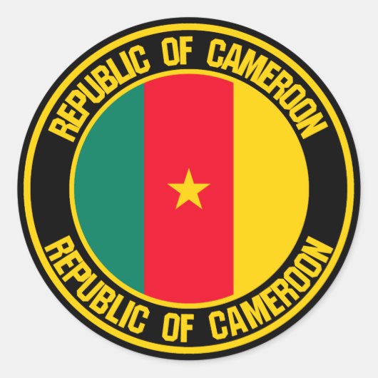 Sticker Rond Emblème du Cameroun (Devant)