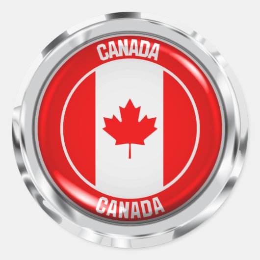 Sticker Rond Emblème du Canada (Devant)