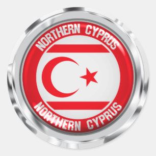 Sticker Rond Emblème du cercle de Chypre-Nord