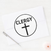 Sticker Rond Emblème du clergé pour les pasteurs, les révérends (Enveloppe)