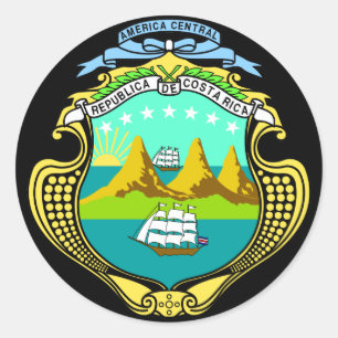 Sticker Rond emblème du Costa Rica