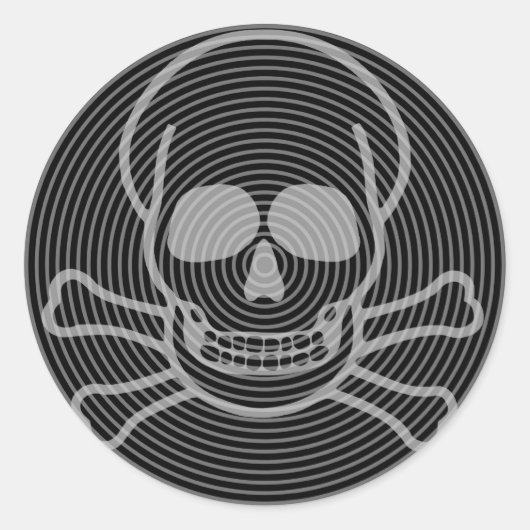 Sticker Rond Emblème du crâne et des os croisés (Devant)