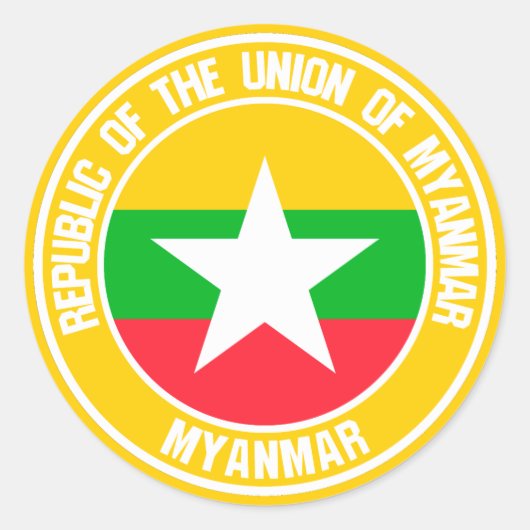 Sticker Rond Emblème du cycle birman (Devant)