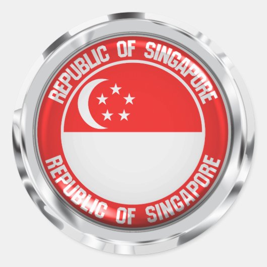 Sticker Rond Emblème du cycle de Singapour (Devant)